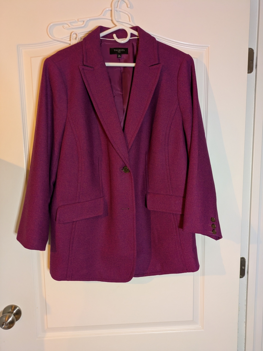 Talbots Wool-blend Berry 2 Botton Blazer